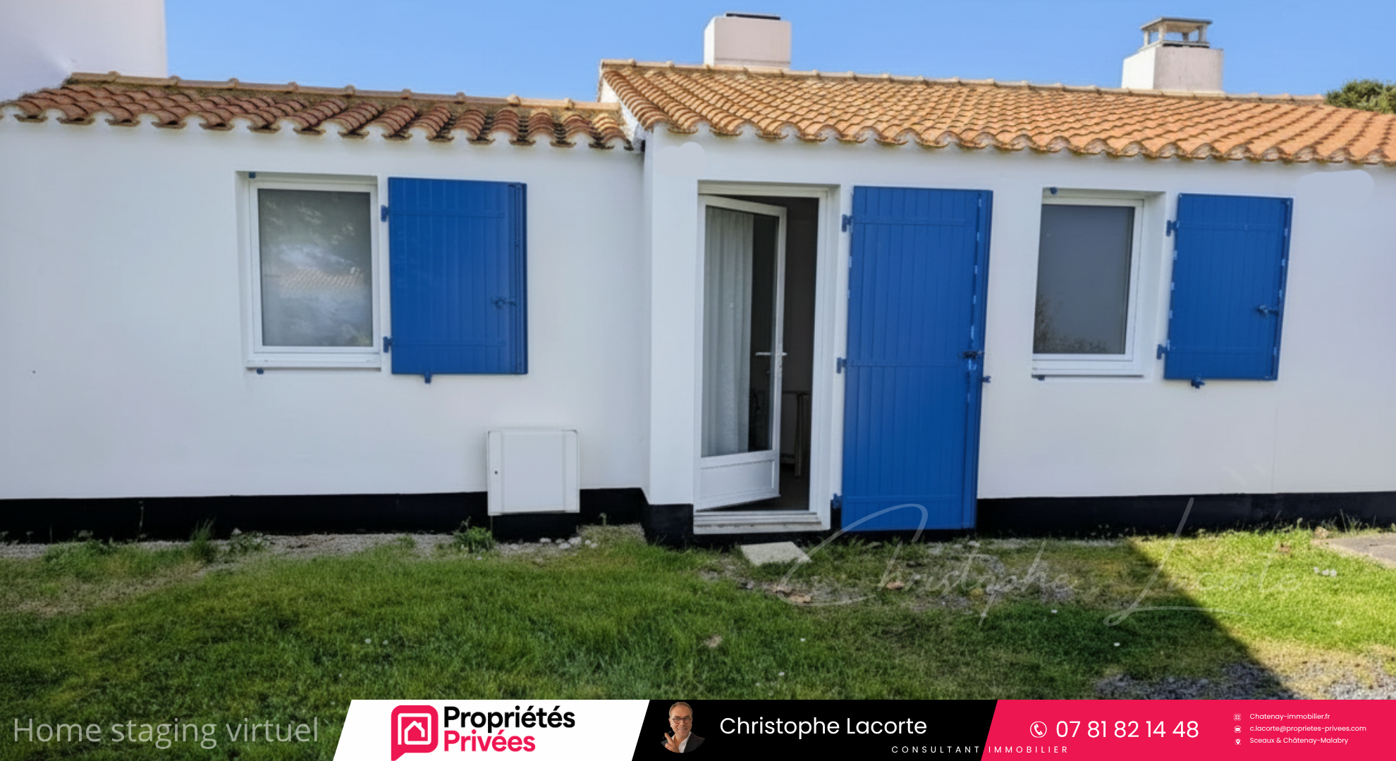 Facade arriere 1 ferme marine T3 sol a vendre bretignolles sur mer